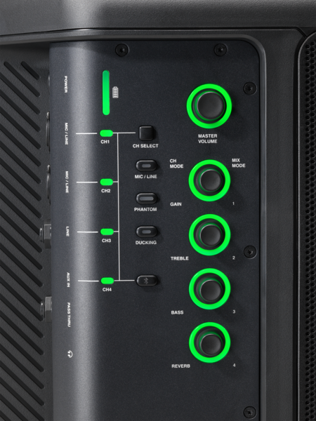 EON ONE COMPACT ALL-IN-ONE BATTERY-POWERED PORTABLE PA WITH PROFESSIONAL-GRADE MIXER
